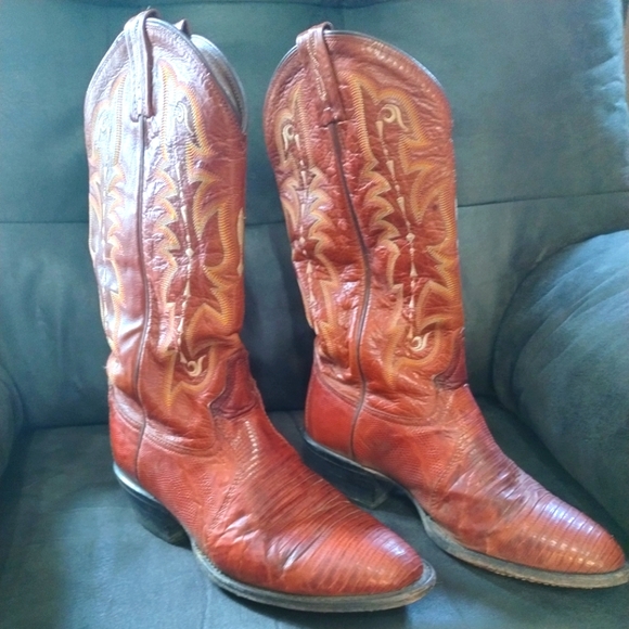 Tony Lama genuine alligator skin cowboy boots - Picture 1 of 4